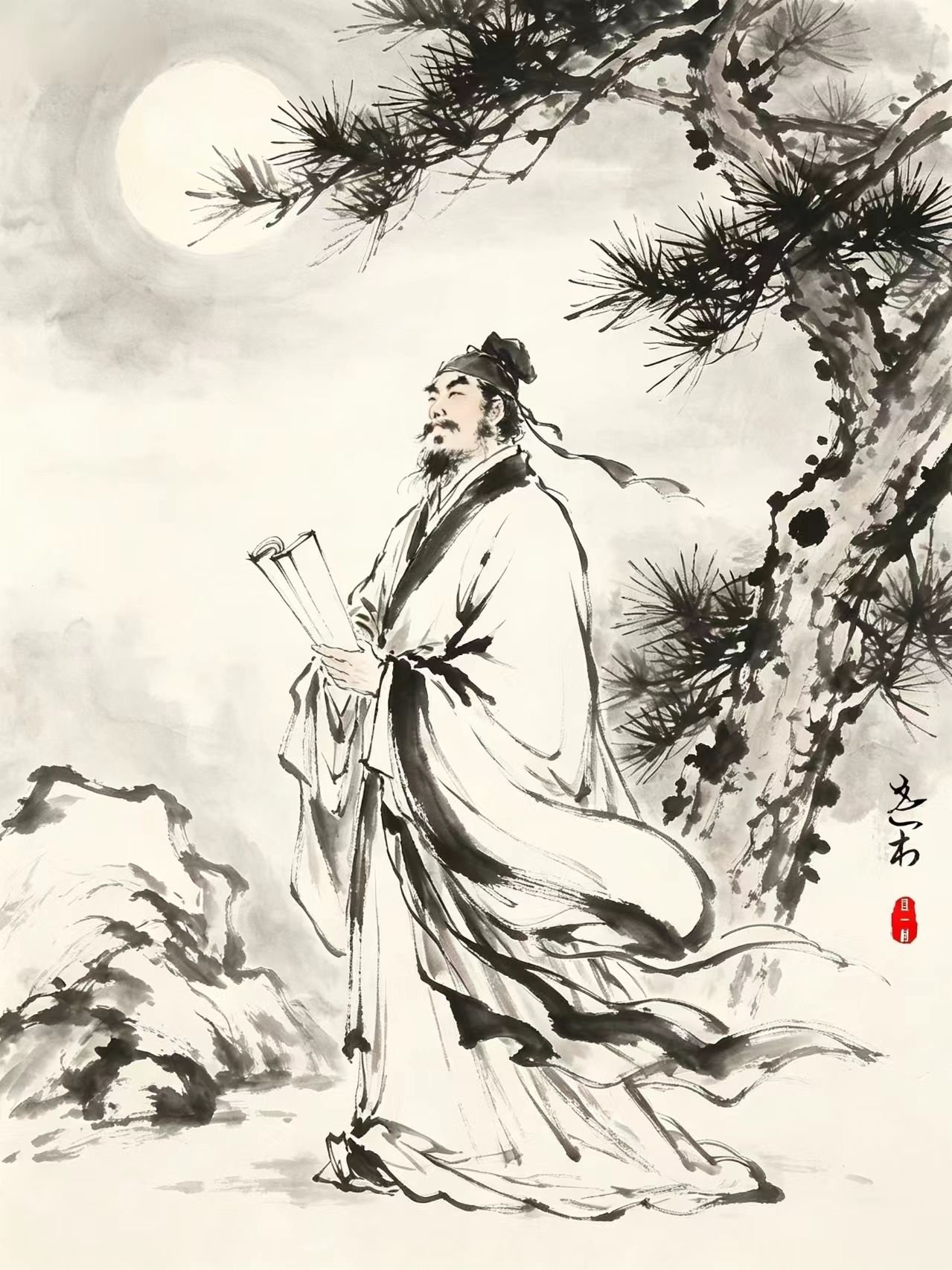 松下执卷